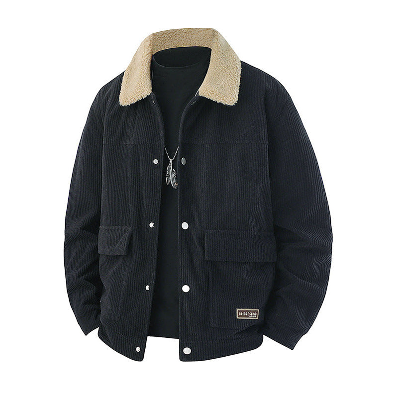 Mens Thickened Lapel Jacket Coat