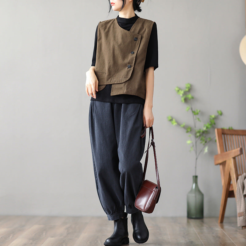 Retro Womens Vest Casual Jacket