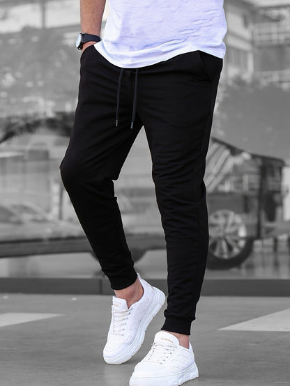 Casual Sporty Lightweight Breathable American-style Solid-color Slim-fit Pants