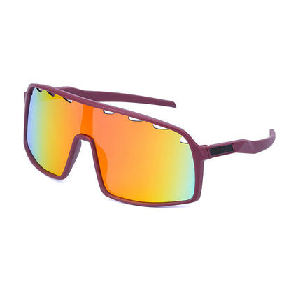 New Colorful Bicycle Windproof Cycling Sunglasses One-Piece Women's Sunglasses European And American Fashion Sports Sunglasses