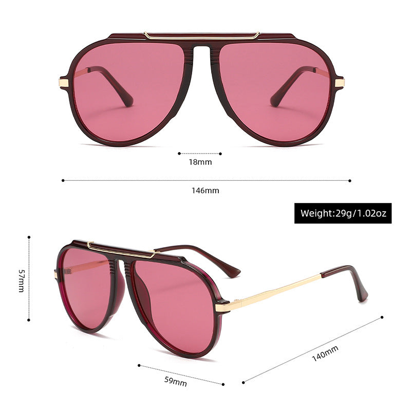 3654 Metal Double-Bridge Aviator Sunglasses Cross-Border E-Commerce Foreign Trade Amazon Fashion Uv400 Unisex
