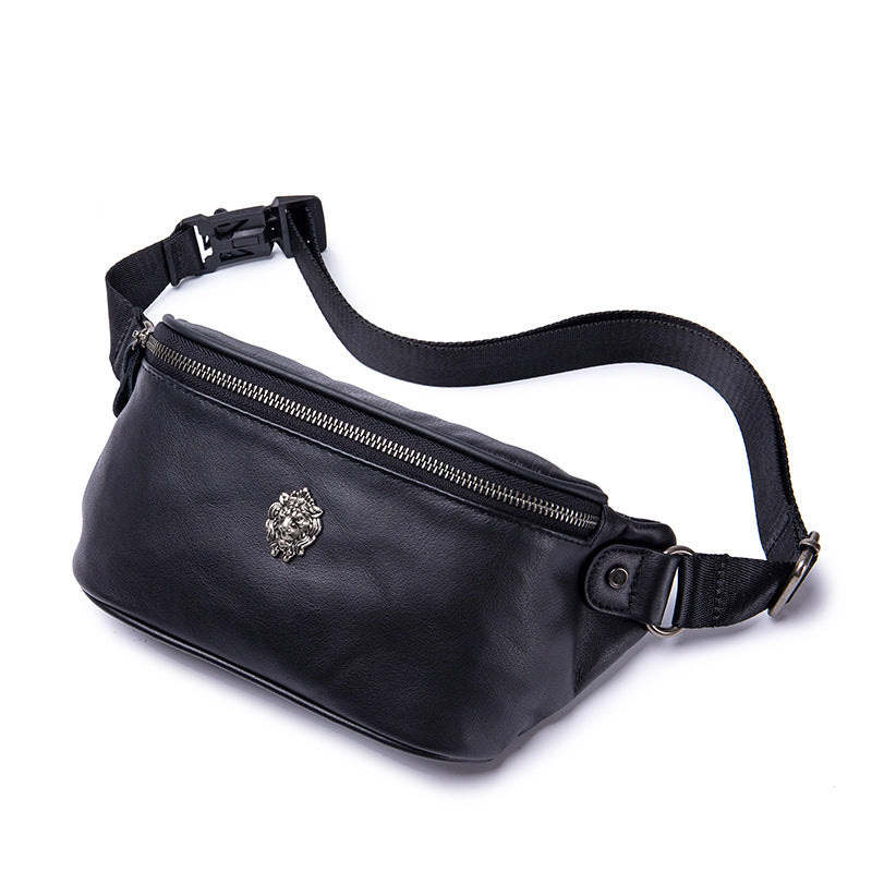 First-layer Cowhide Waist Bag Multi-functional Sports Genuine Leather Crossbody Chest Pack