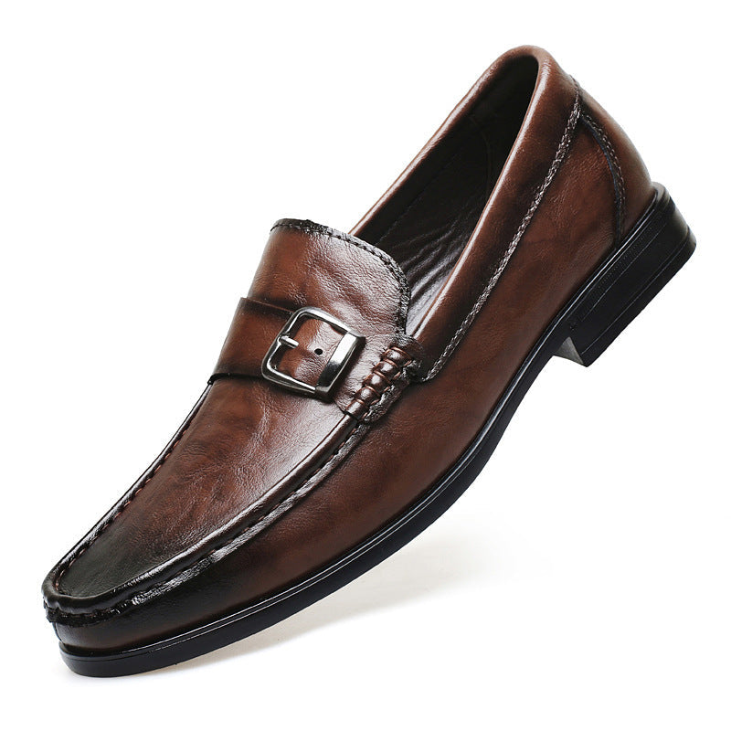 Men's Plus-Size Business Formal Slip-On Leather Shoes