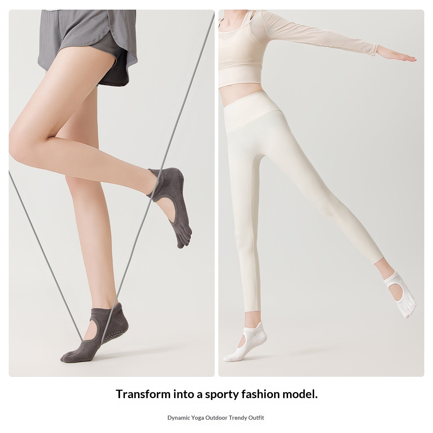 SpringSummer Womens Toe Yoga Socks With Cutout Heels And Backless Design