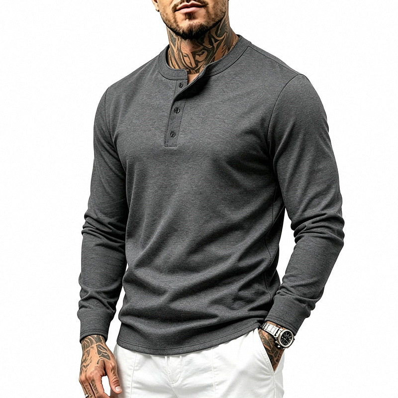 Simple Casual Retro Heavyweight Versatile Long-sleeve Top
