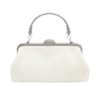 Solid-color Fine-bead New Clutch Bag