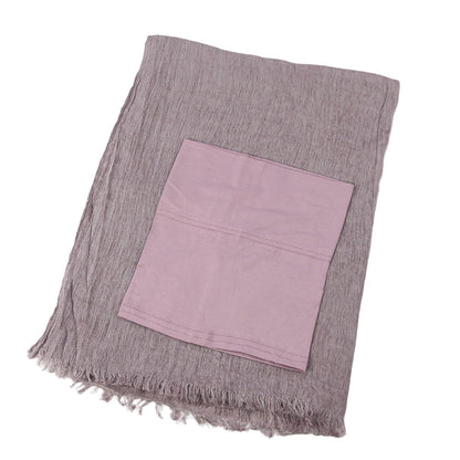 New Womens Solid-color Pleated Faux Hijab