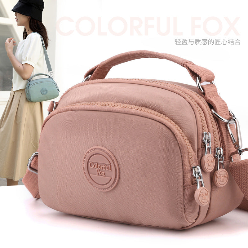 Colorful Fox New Fashion Mobile Phone Bag Women's Multi-Layer Simple Satchel Shoulder Bag Water-Repellent Crossbody Bag