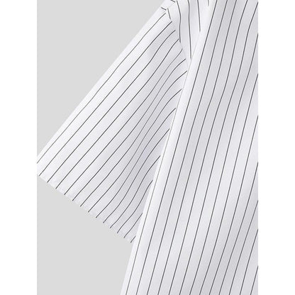 Men's Slim-Fit Ice Silk Striped Shirt