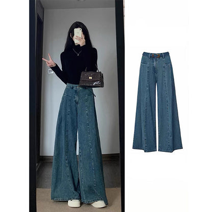 Loose-fit Figure-flattering High-waist Wide-leg Floor-length Pants