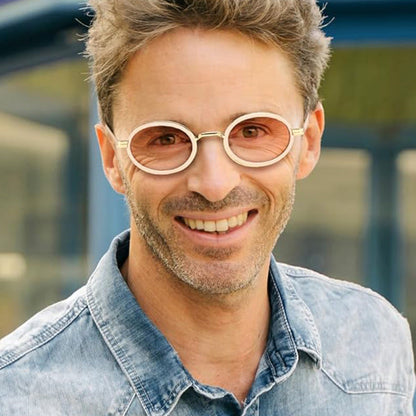 Oval Small-frame Sunglasses Steampunk Metal Sunglasses