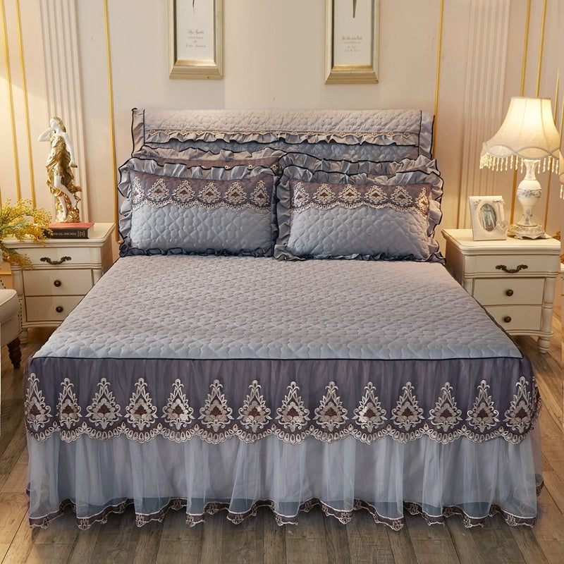 Lace Quilted Bed Skirt 1.8m Simmons Cover
