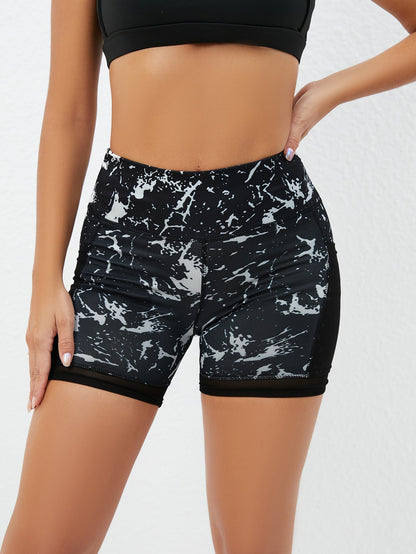 High Waist Yoga Shorts With Pockets For Women Colorful Cross-Border