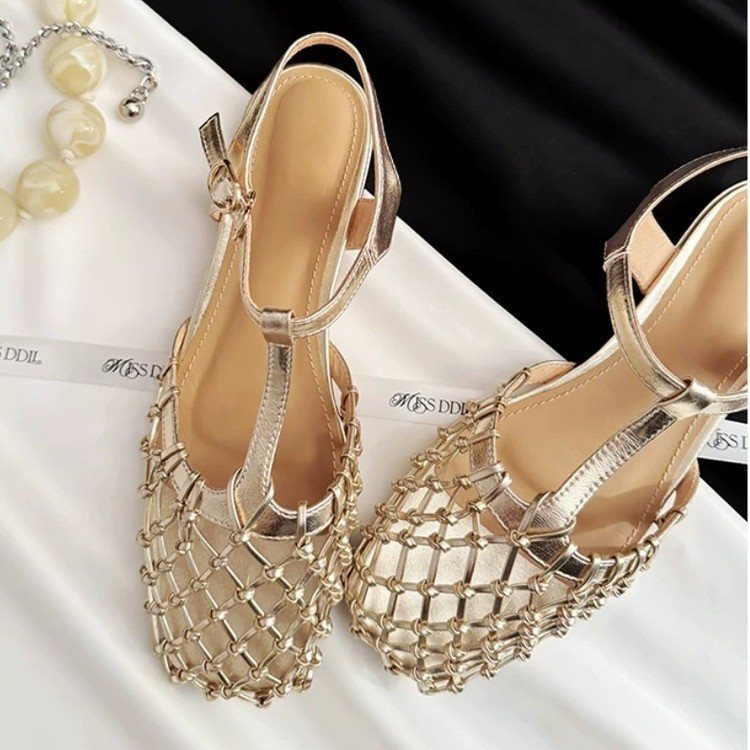 Niche-design Bag Roman Shoes Sandals Mesh Upper