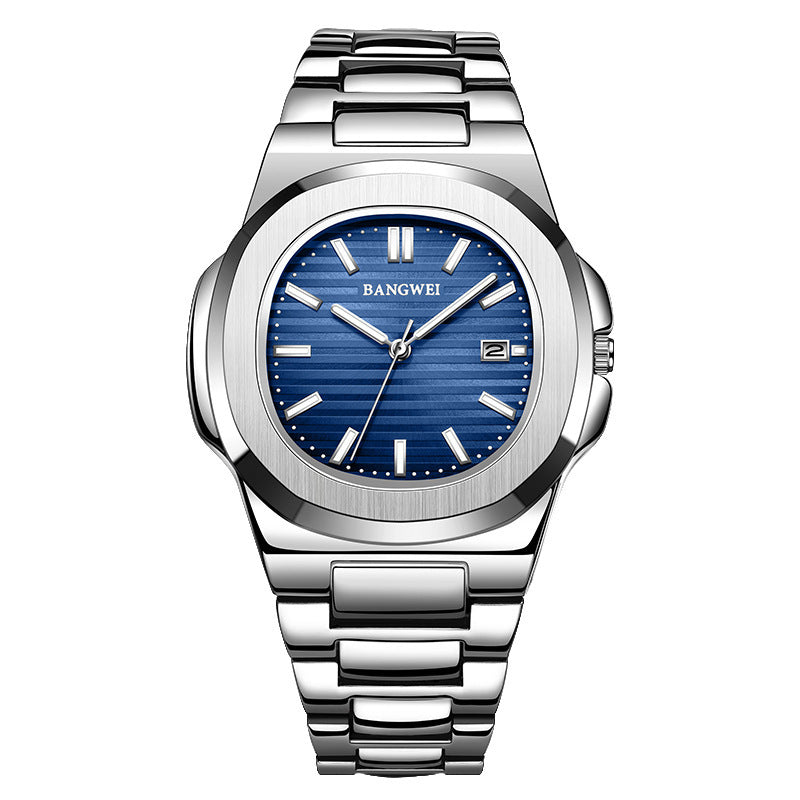 Fashion Steel Belt Calendar Luminous Watch Men