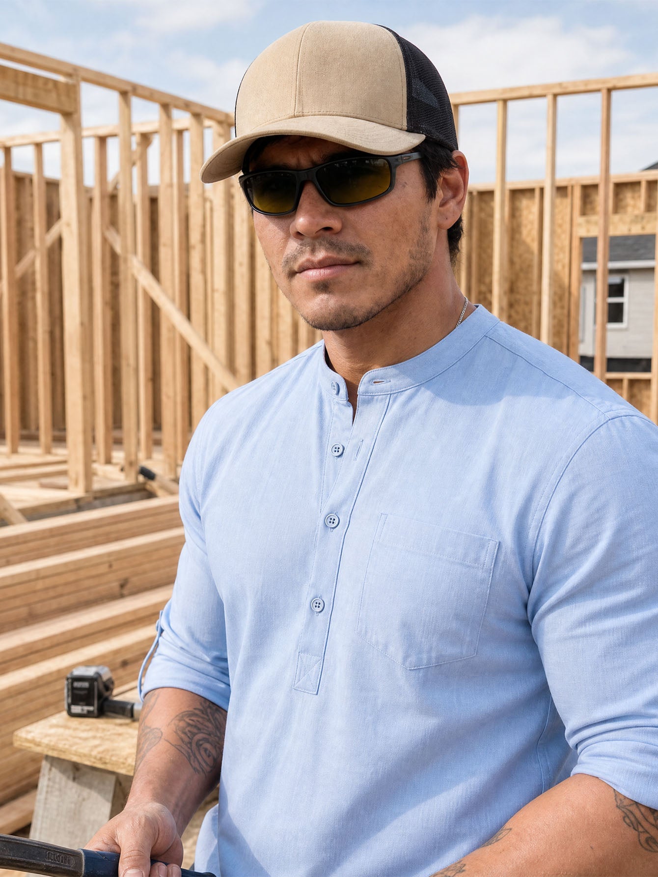 Tough Cotton Mid-Sleeve Work Shirt  Rugged, Breathable & Job-Site Ready