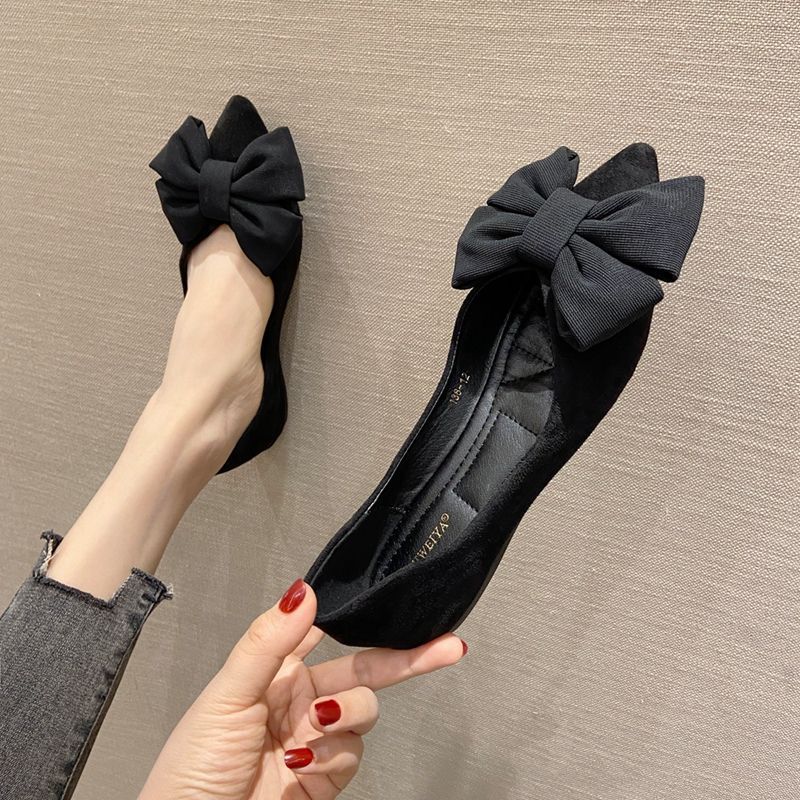 New Spring Pointed-toe Low-cut Black Flats