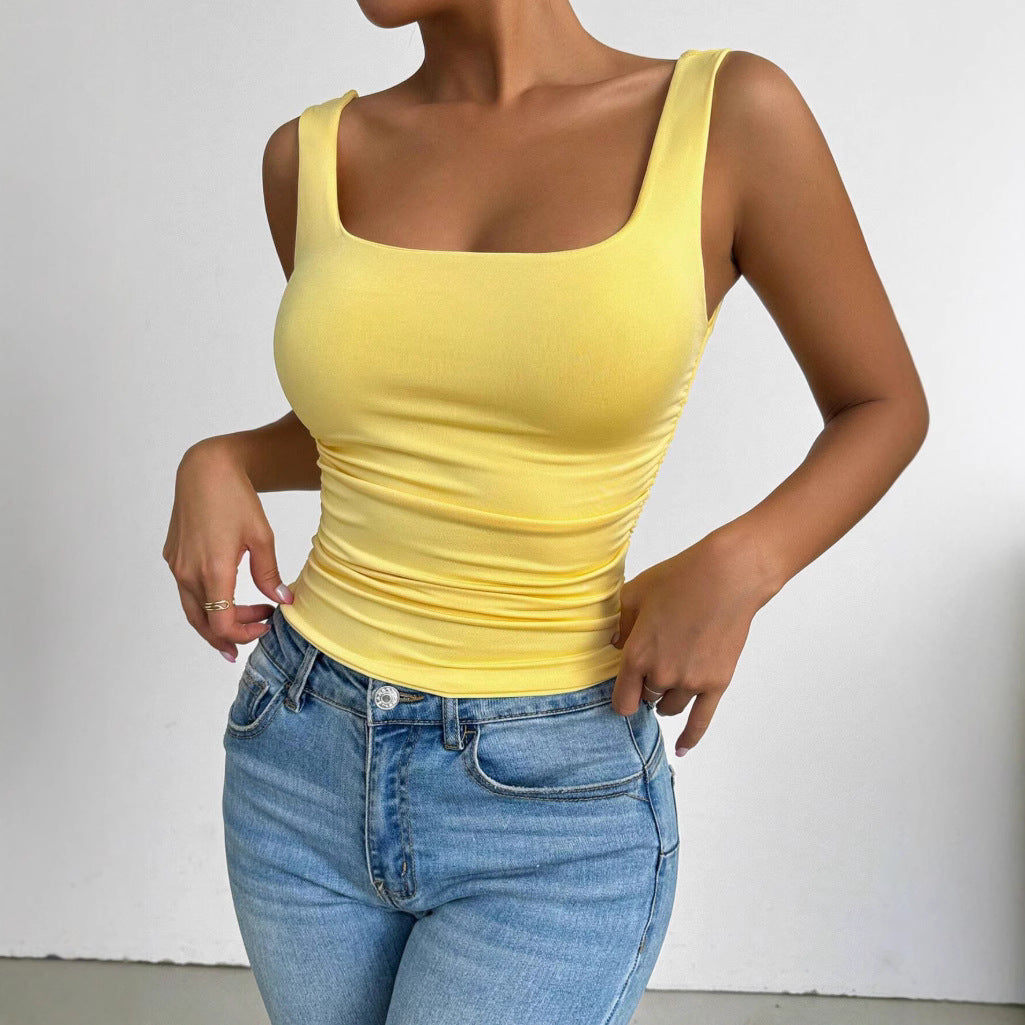 Womens Sleeveless Camisole Casual Basic Cropped Top