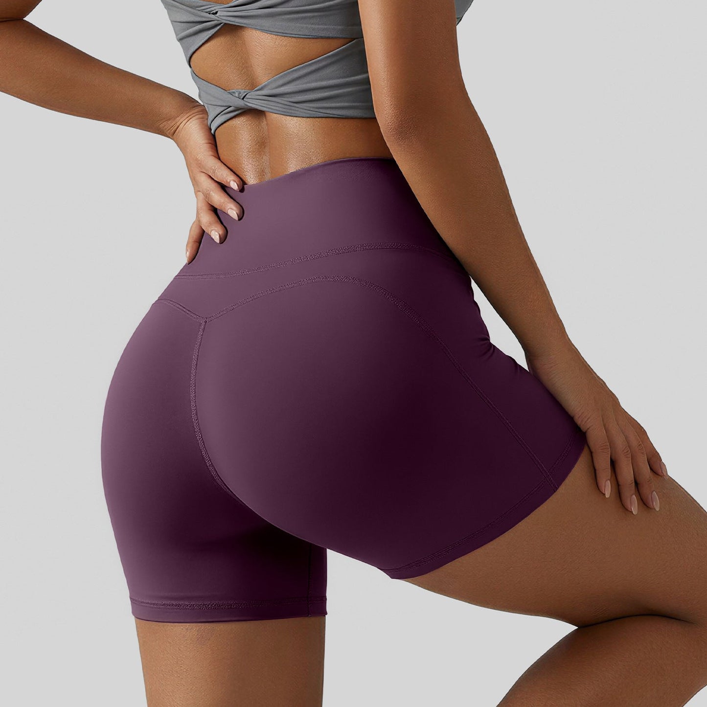 Womens Athletic Shorts With A Hidden Back Pocket And High Waist