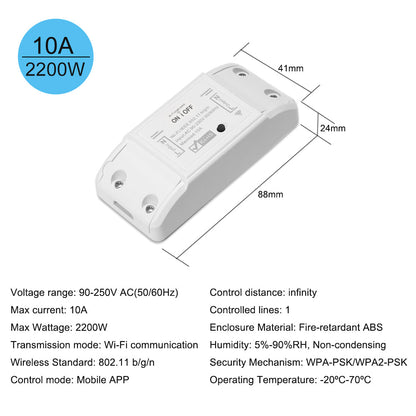 Wifi 10A 2200W Wireless Remote Timer White