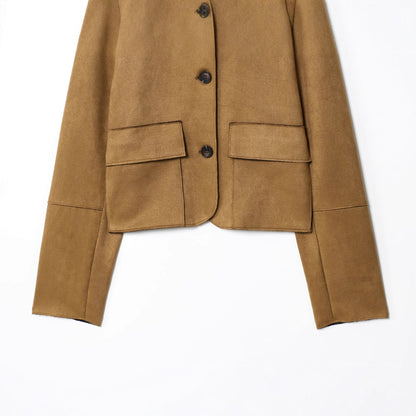 Casual Short Jacket With A Suede-like Finish