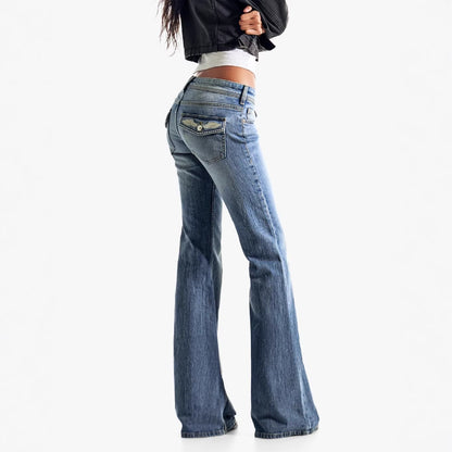 Retro Rhinestone-embellished Embroidered Wing Jeans
