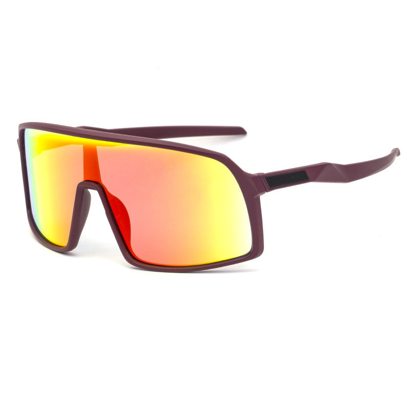 New Colorful Bicycle Windproof Cycling Sunglasses One-Piece Women's Sunglasses European And American Fashion Sports Sunglasses