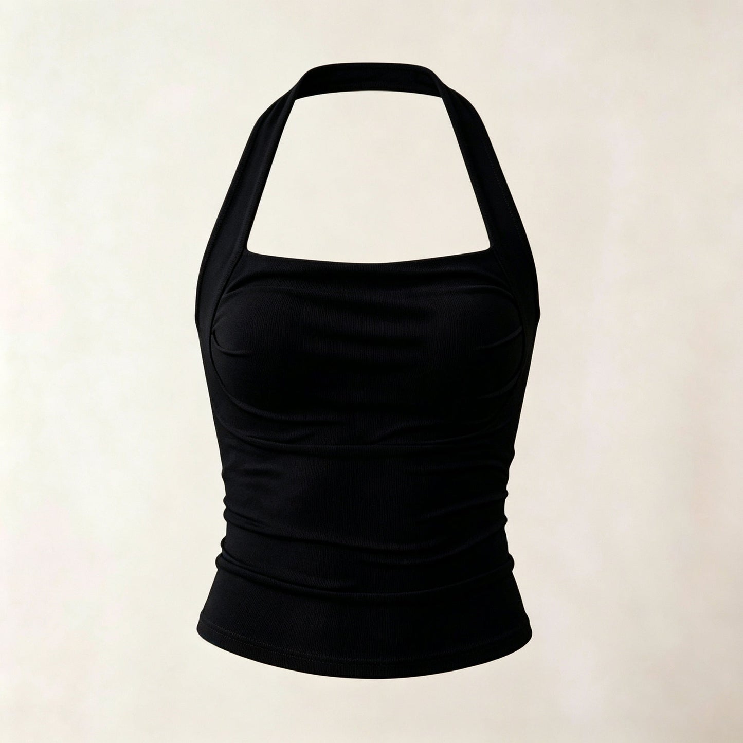Womens Cold-Shoulder Pleated Backless Yoga Tank Top