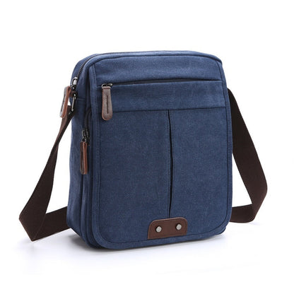Mens And Womens Casual Small Crossbody Korean-style Canvas Bag For Outdoor Use