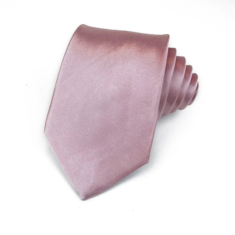Mens 8cm Hand-Tied Tie Solid Color Tie Plain Color