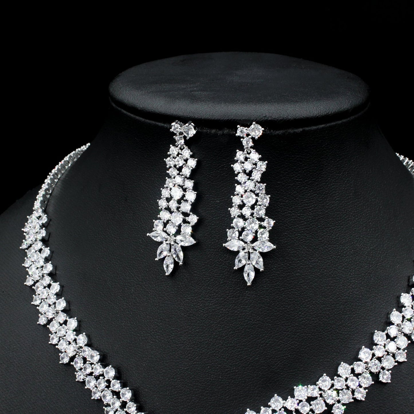 Zircon Earrings and Necklace Set