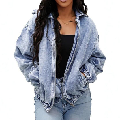 Womens Vintage Washed Denim Jacket