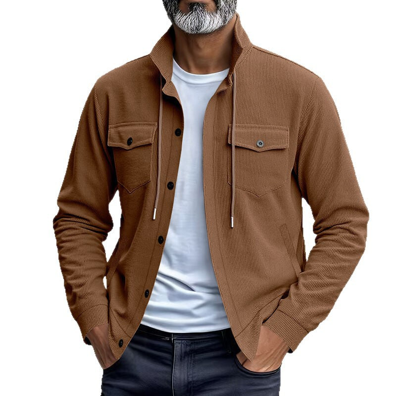 All-match Multi-pocket Stand-up Collar Long-sleeved Jacket For Men