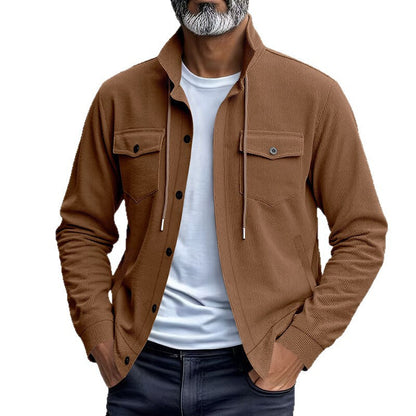 All-match Multi-pocket Stand-up Collar Long-sleeved Jacket For Men