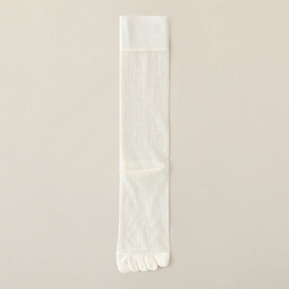 Five-toe Socks For Women Summer Thin Mid-calf Socks Sweat-absorbing And Deodorant