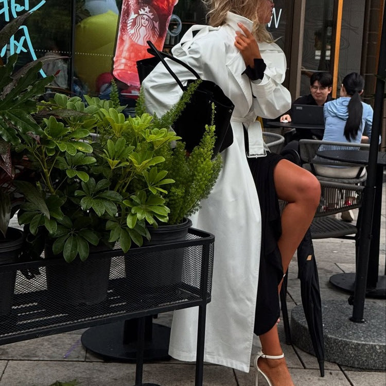 Simple And Stylish Long Trench Coat For Women