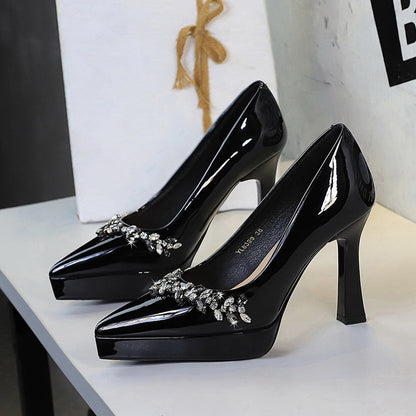 Patent Leather Platform Stiletto Pumps For Women