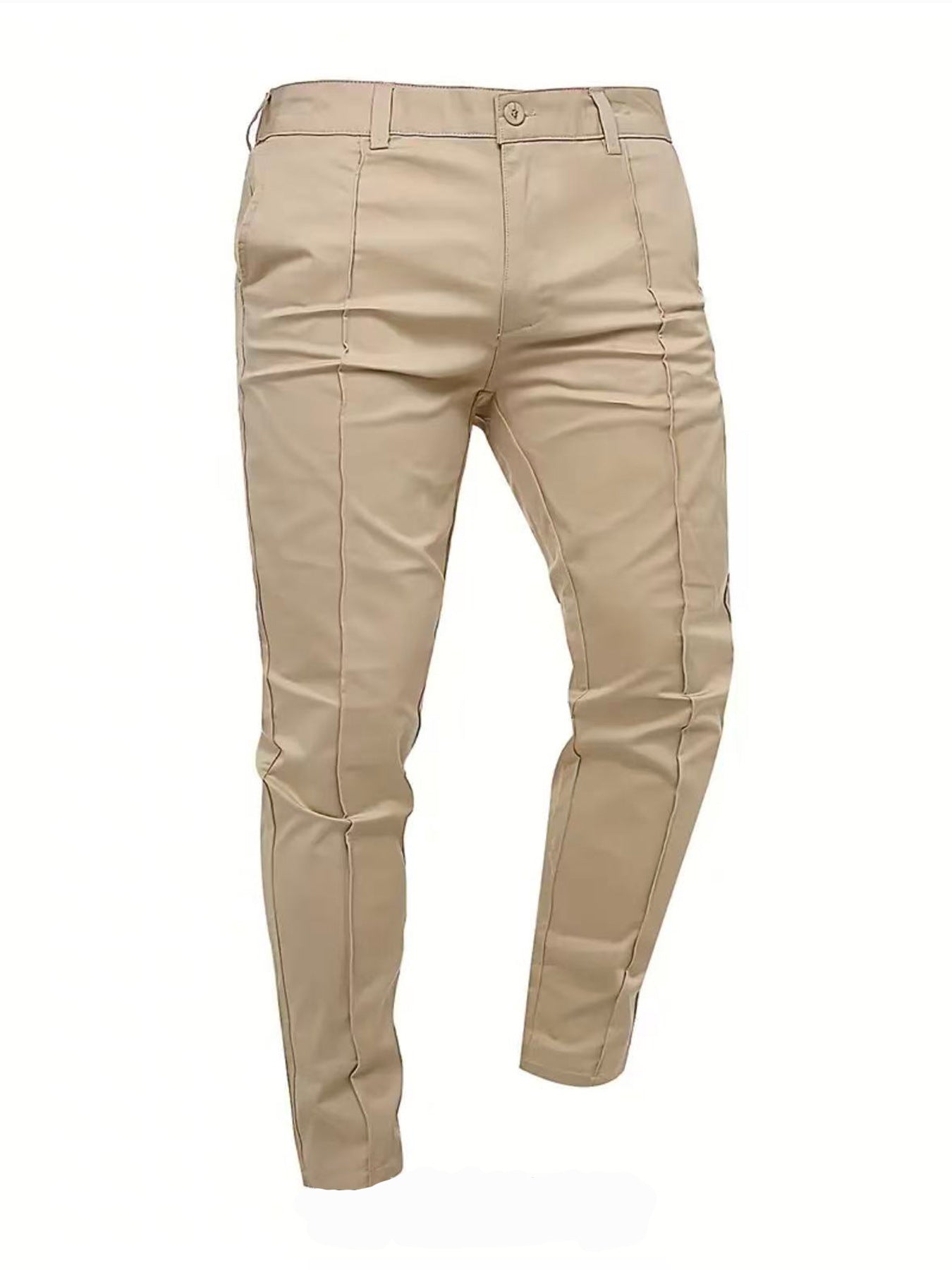 Mens Slim-fit Casual Pants Solid Color