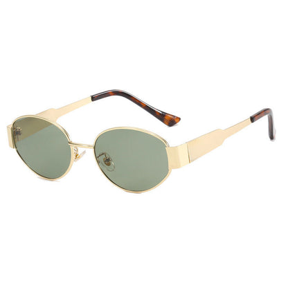 Vintage Oval Metal Sunglasses For Women