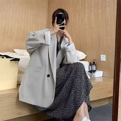 Fashionable Chic Loose-fit Preppy-Style Blazer For Women