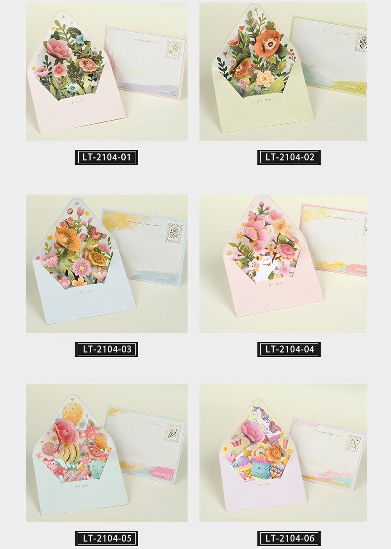 Middle Blossom 3D Greeting Card