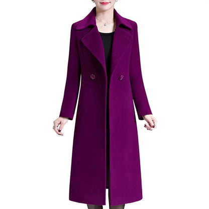 Winter Double-breasted Lapel Long Coat