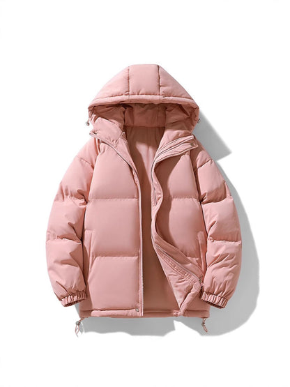 Womens Loose-fitting Solid-color Versatile Cotton Coat