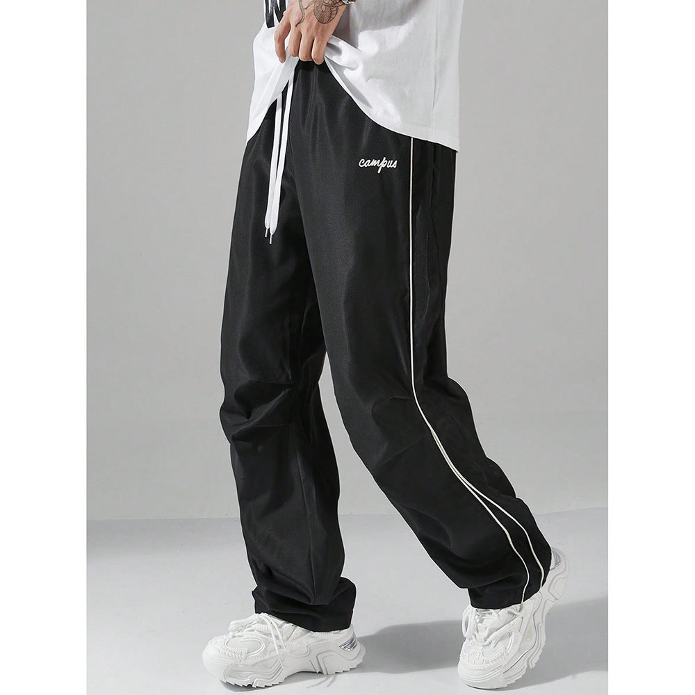 Mens Loose-Fit Straight-Leg Sports Casual Pants