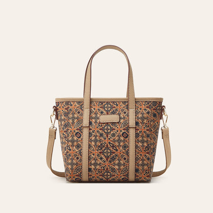 Printed Cork Bohemian Shoulder Tote Bag