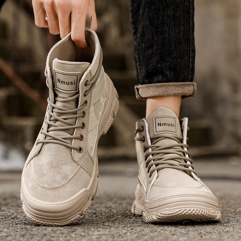 High-top Martin Boots For Men, New Arrival For Autumn, Work Safety Shoes For Construction Sites, Non-slip Wear-resistant Casual Work Boots