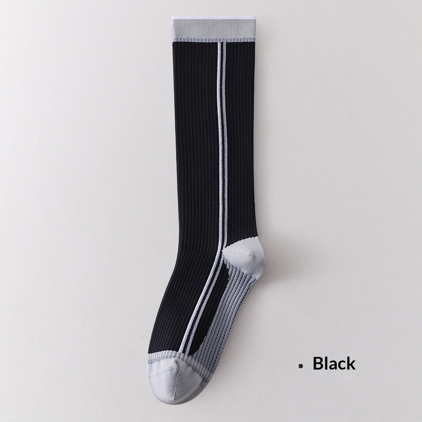 Womens Gradient-compression Calf Socks With Color-block Stripes