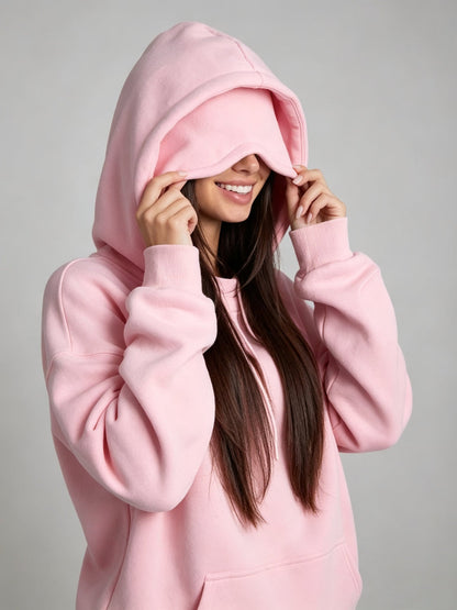 Women's Hooded Unisex Set With Eye Mask And Fleece Lining