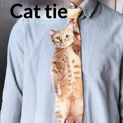 Lifeless Yet Lovable Printed Shirt Collar With Cat Tie