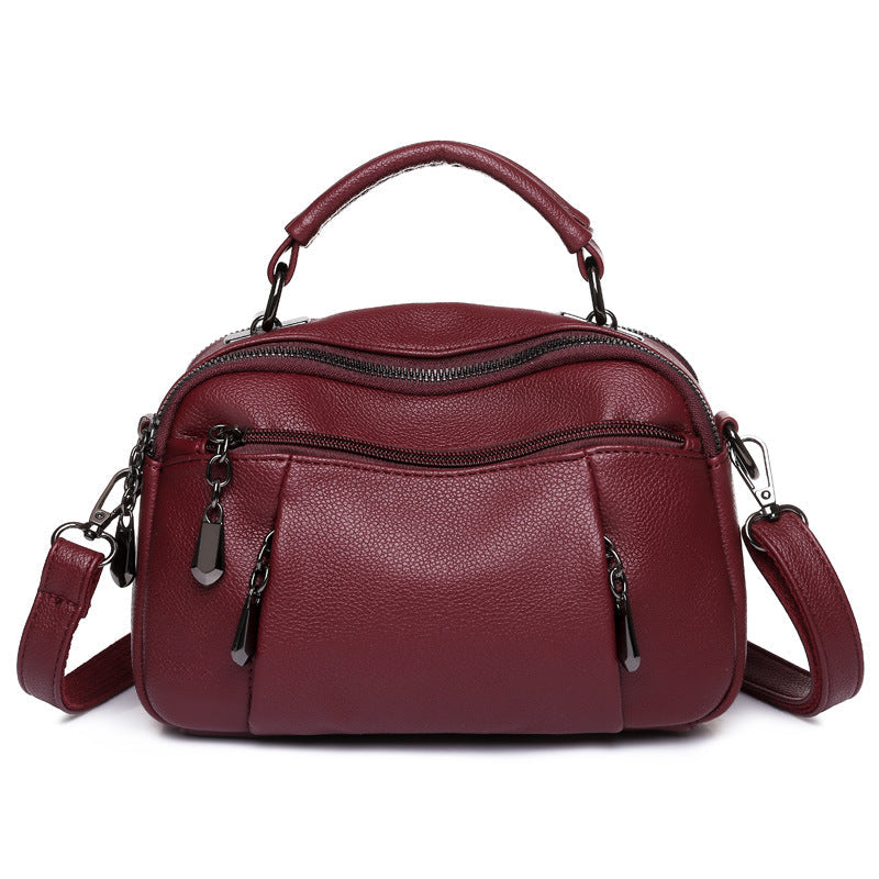 Multi-layered PU Handbag Tote And Crossbody Small Square Bag